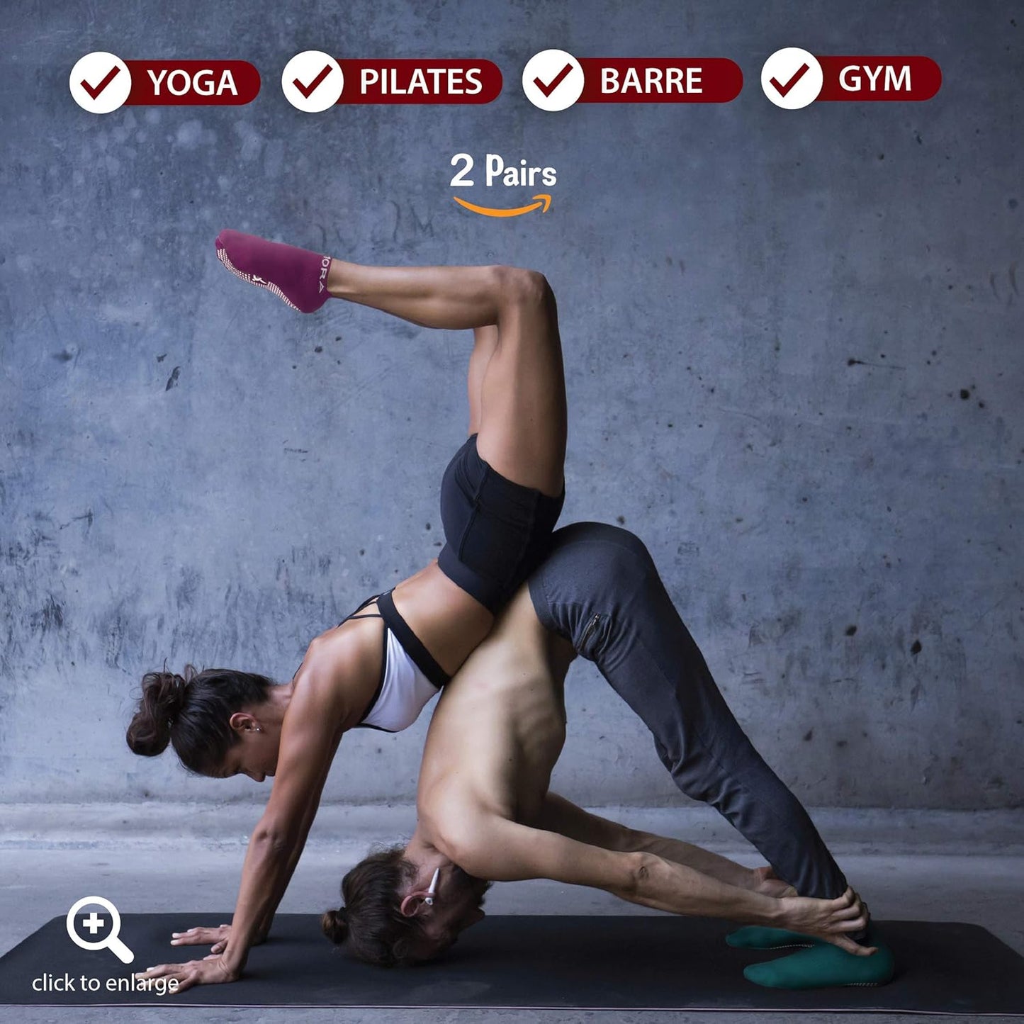 Grip Socks for Women & Men - Sticky anti Slip Non Skid - Perfect for Yoga, Pilates, Barre, Hospital, Labor