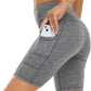 3 Pack High Waist Out Pocket Yoga Short 8"/5" Tummy Control Workout Shorts Running Athletic Non See-Through Active Shorts